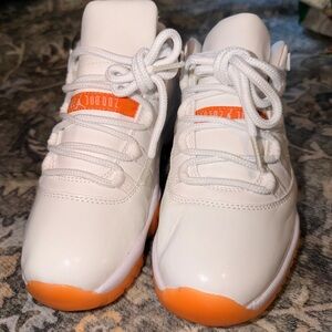 Jordan White and Orange Athletic Shoes